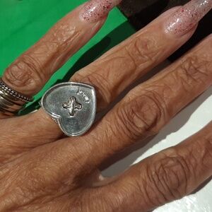 AUTHENTIC GENUINE SOLID STERLING SILVER COACH SIGNATURE SERIES SIGNET 💓RING